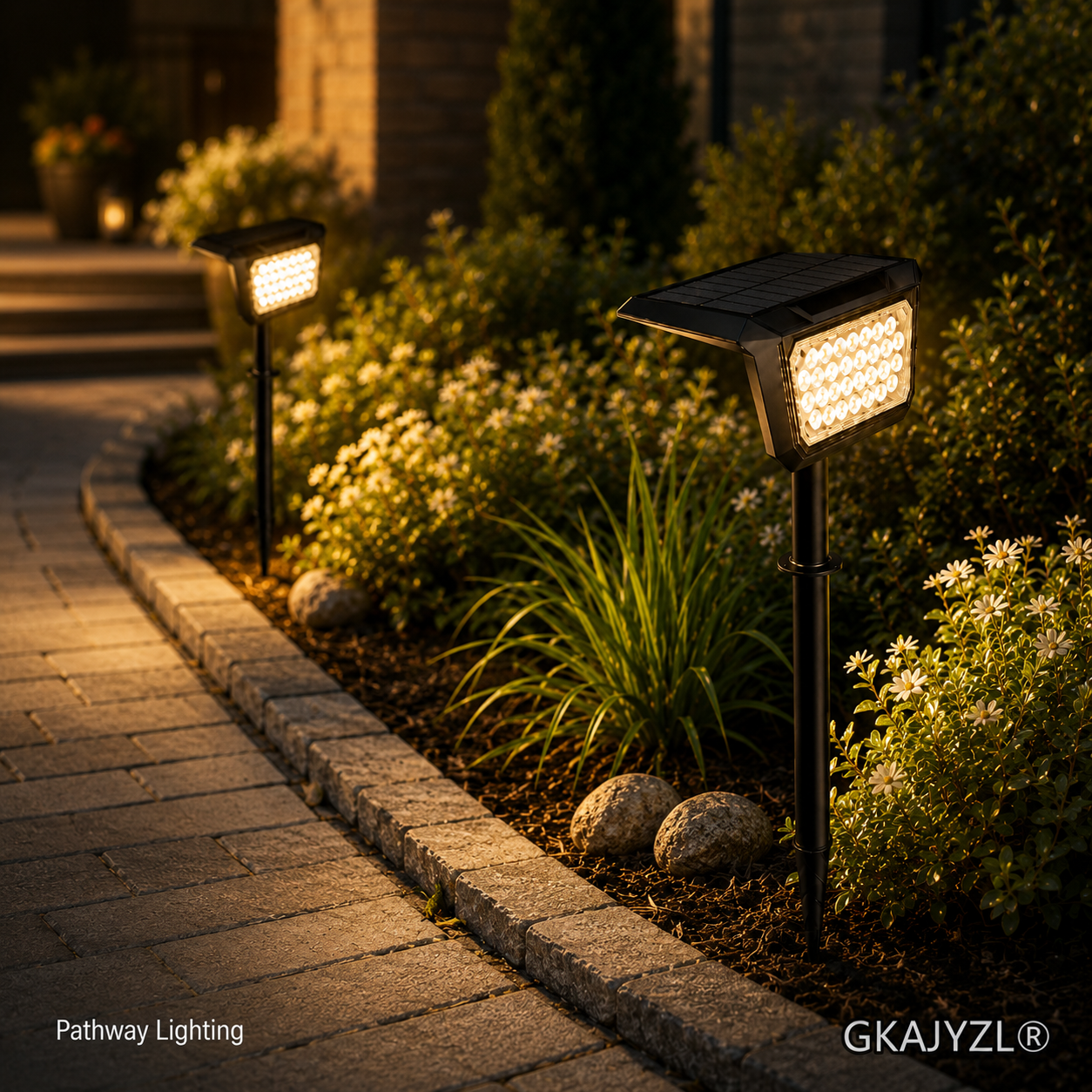 GKAJYZL-L09-49 Solar Landscape Spot Light, Outdoor Garden Spotlight with Wall & Ground Mount