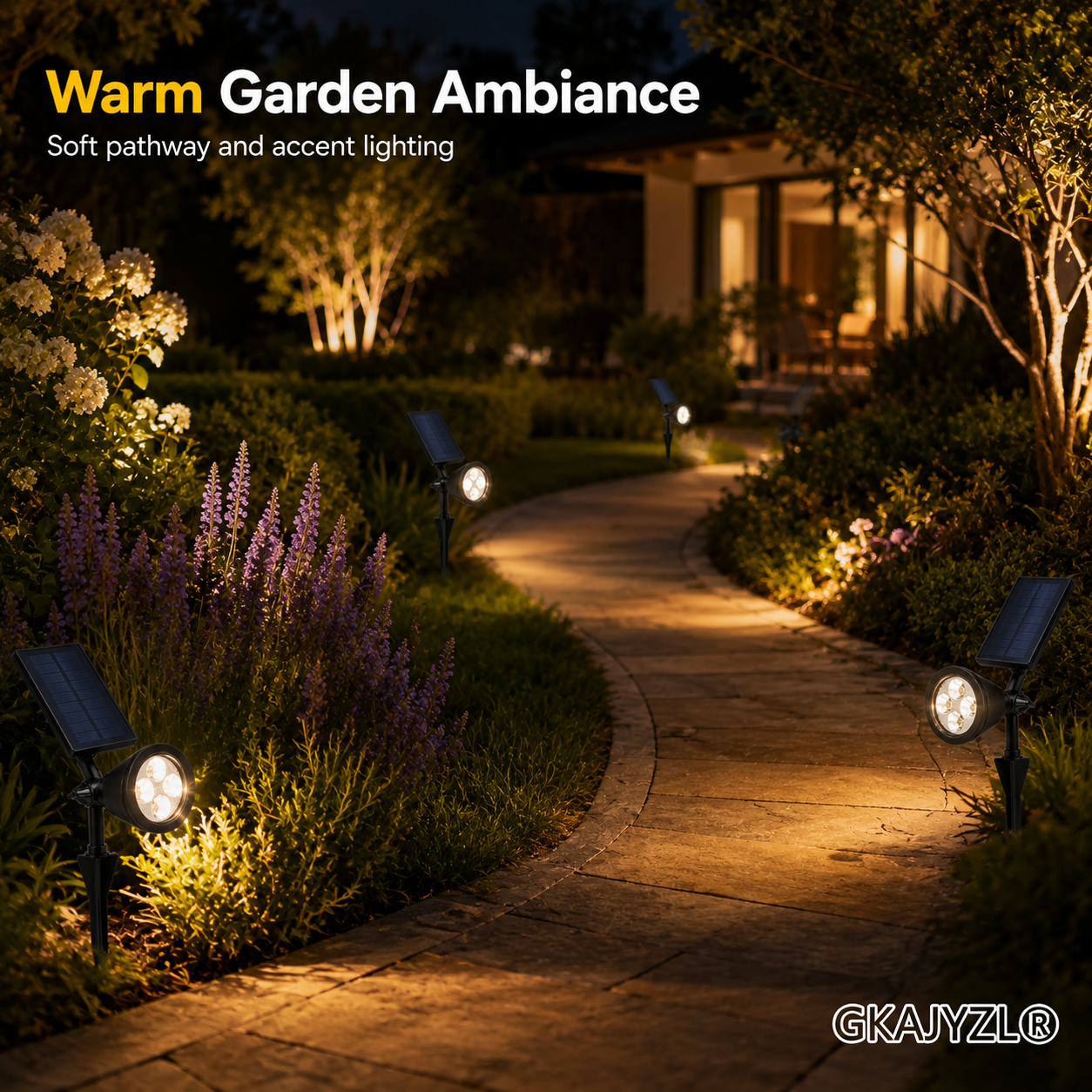 GKAJYZL-B-SPL Solar RGB Spot Light, Outdoor Garden Spotlight with Multi-Color Modes
