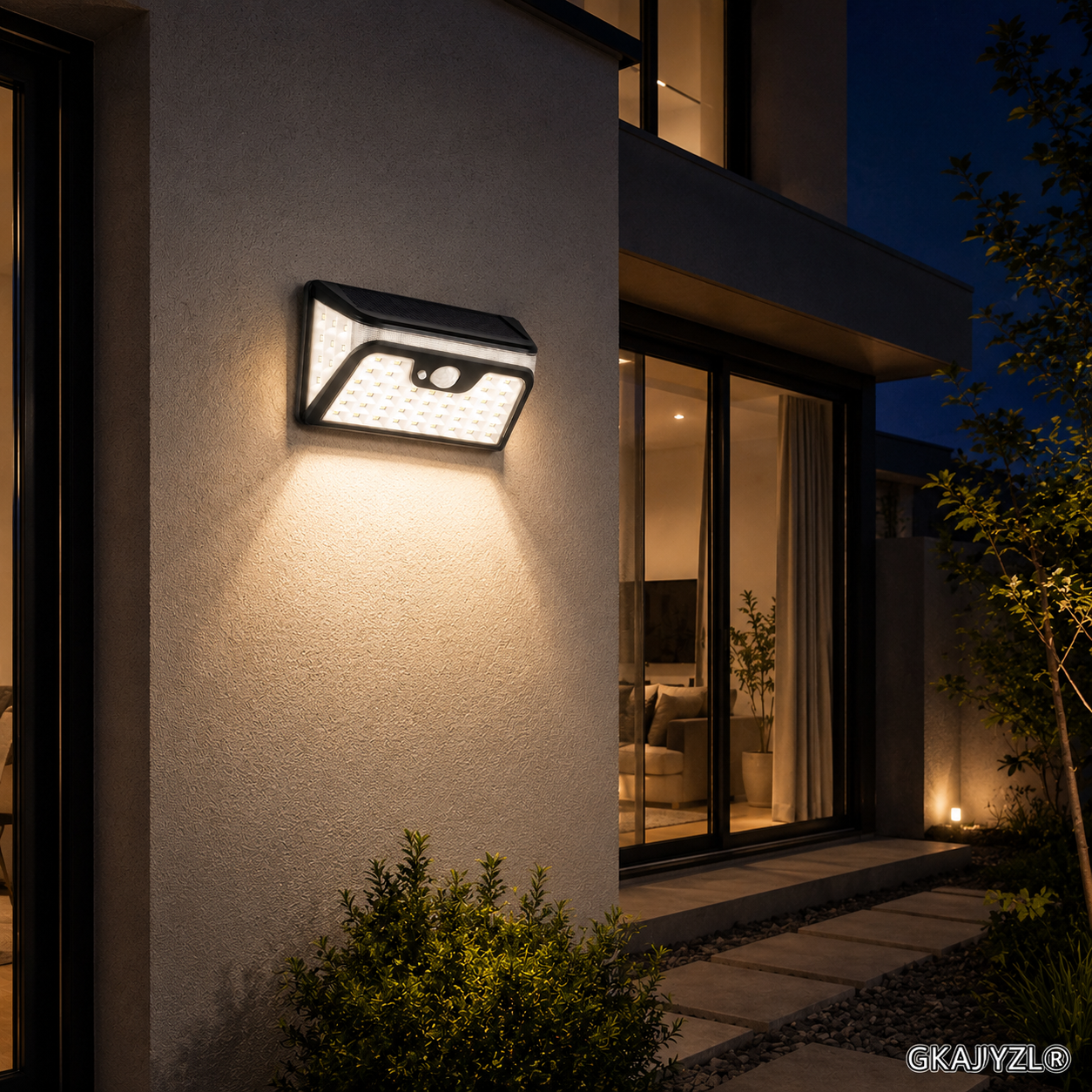 GKAJYZL068 (Motion sensor) Solar Motion Sensor Wall Light, Multifunctional Outdoor Security Lamp