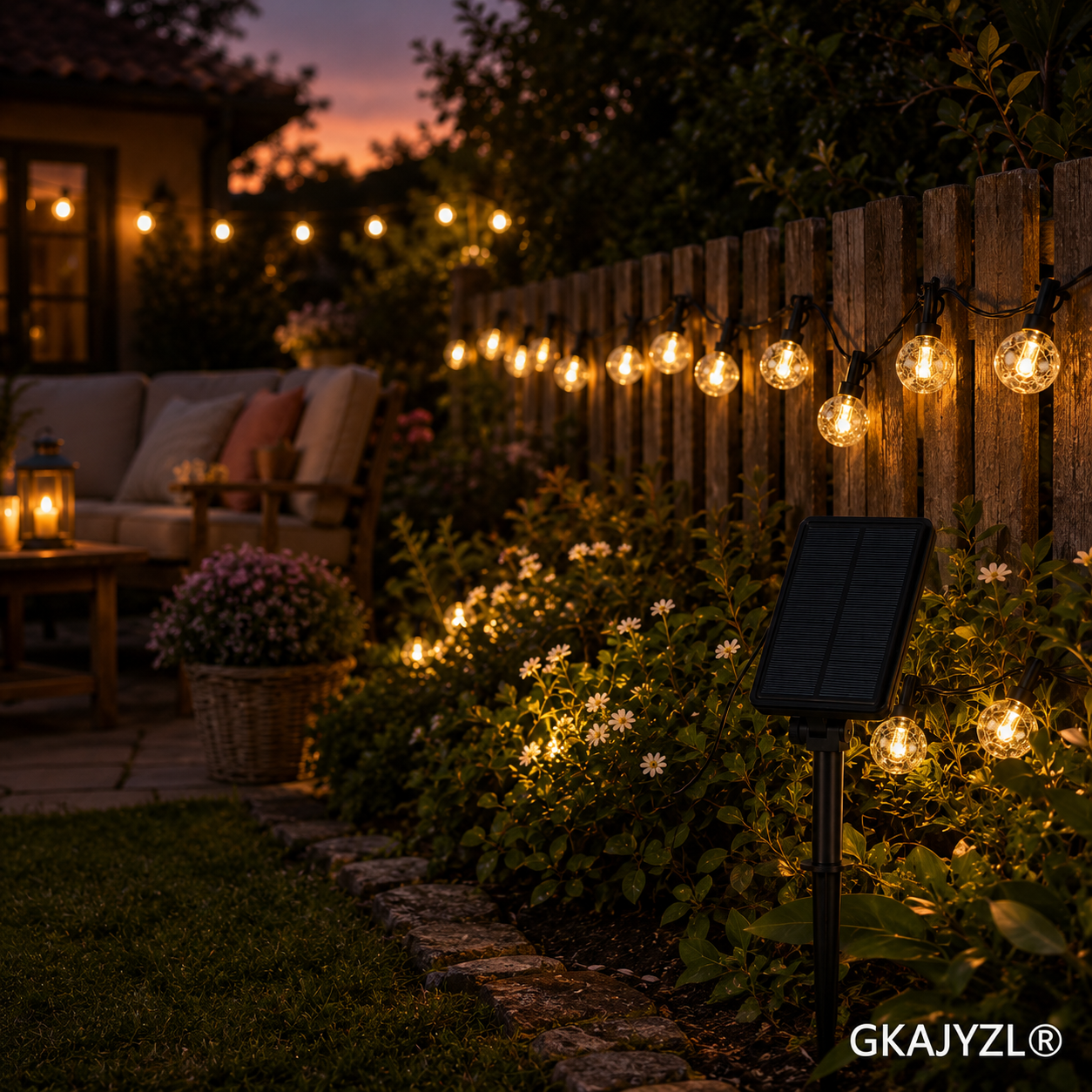 GKAJYZL-036(Round ball style) Solar Globe String Lights