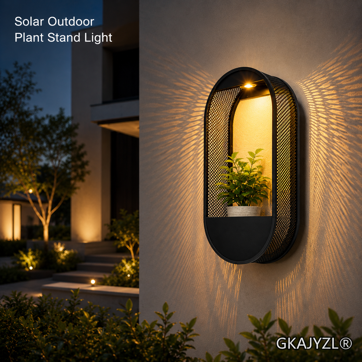 GKAJYZL-B02 Solar Oval Flower Frame Wall Lamp