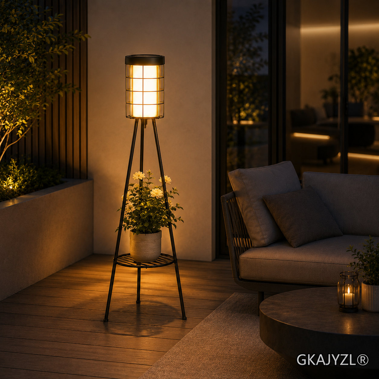 GKAJYZL-W01-106 Solar Square Pattern Floor Lamp