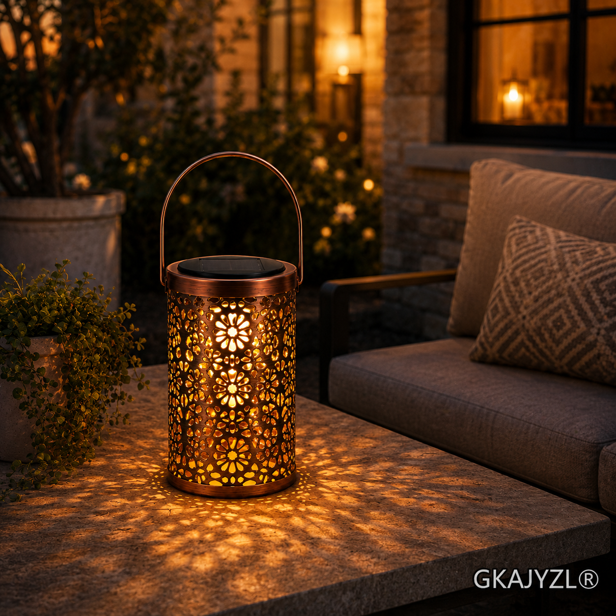 GKAJYZL128 (Retro style) Solar Retro Lantern