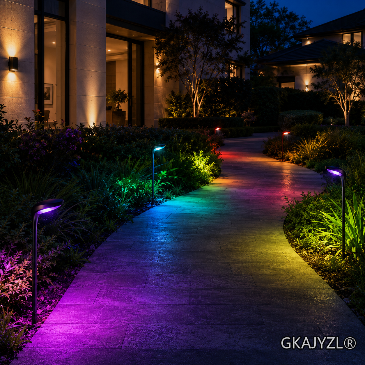 GKAJYZL1218 (RGB) Solar RGB Pathway Lights, Outdoor Garden Lights with Color Changing Effect