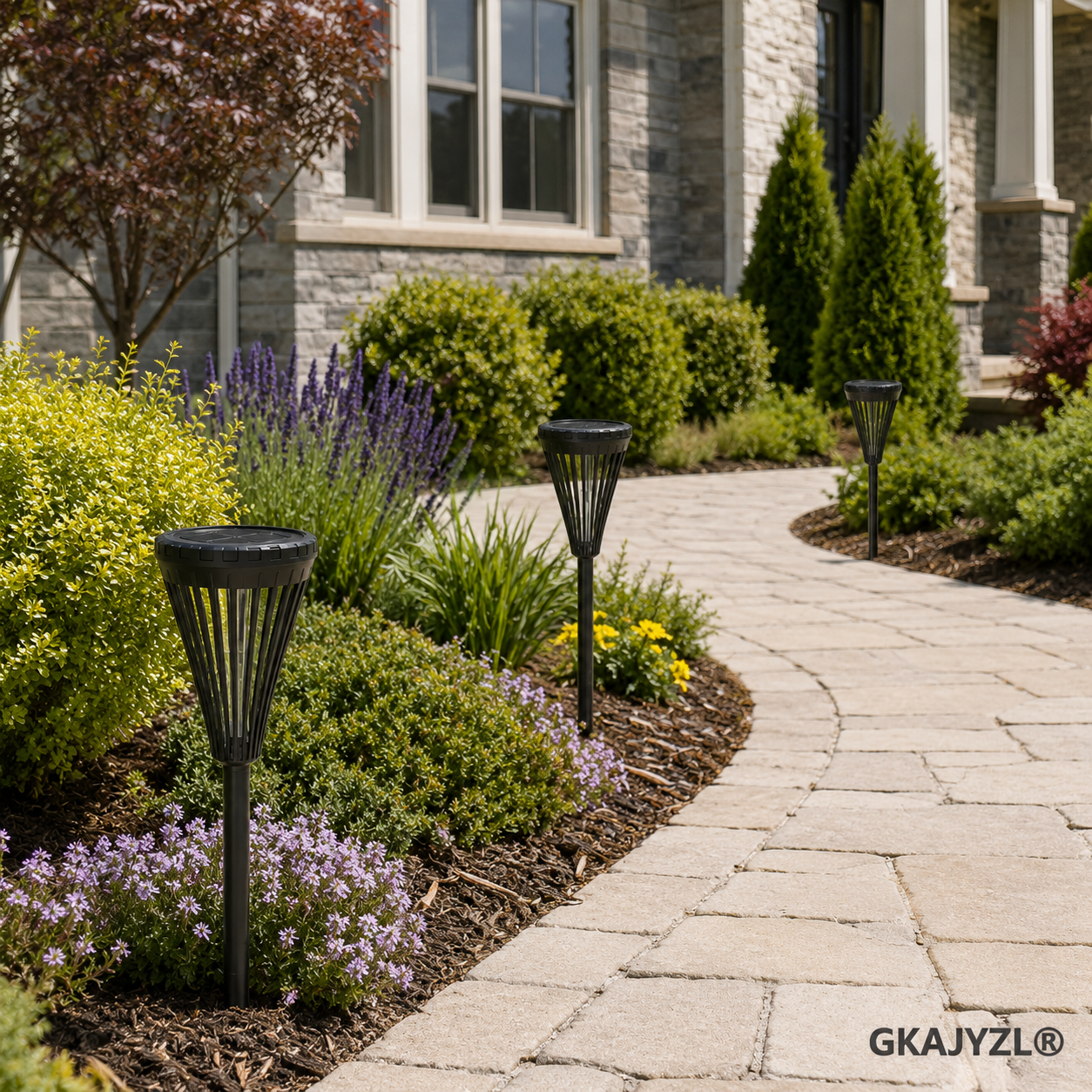 GKAJYZL029-RGB Solar RGB Pathway Lights, Outdoor Garden Lights with Color Changing Effect