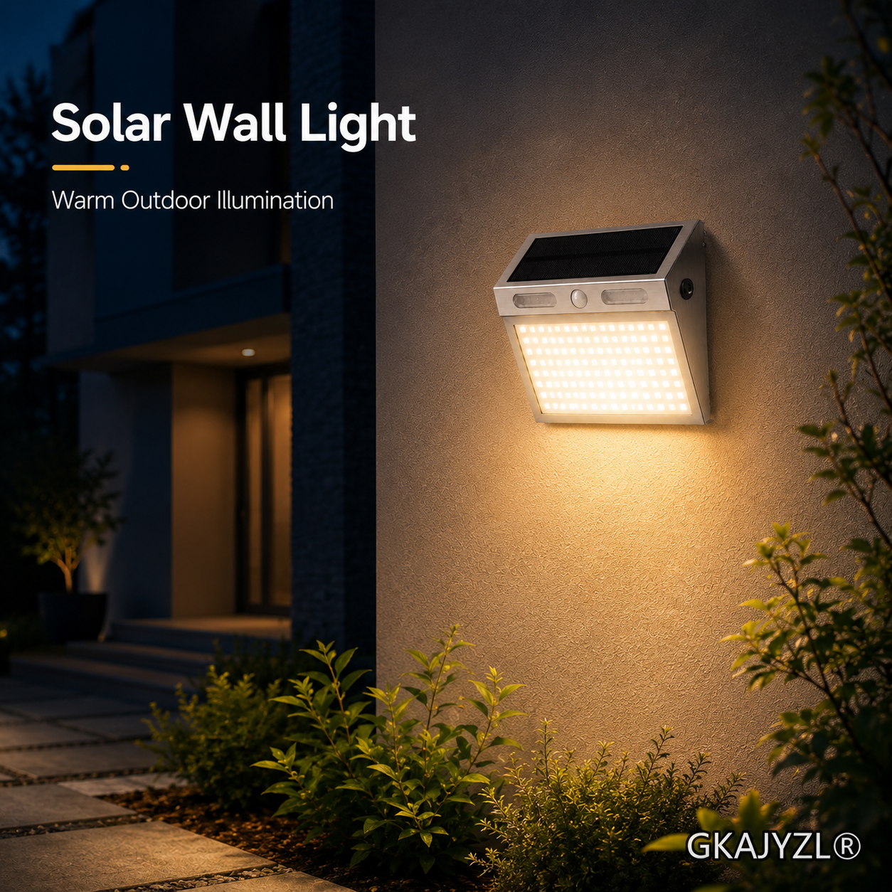 GKAJYZL-0138 (Motion sensor) Solar Motion Sensor Wall Light, Outdoor Security Wall Lamp