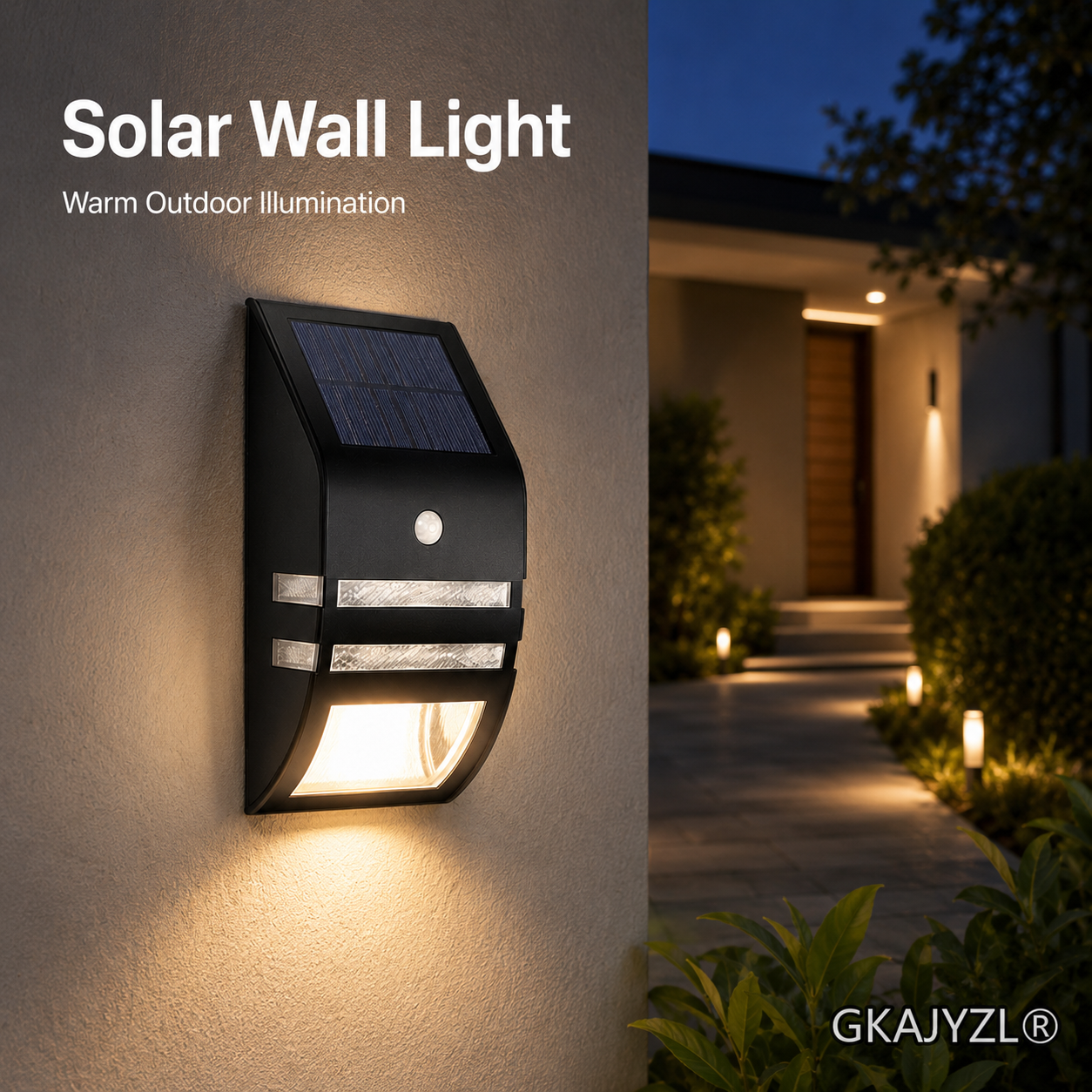 GKAJYZL-SL2 (Motion sensor) Solar Motion Sensor Wall Light, Outdoor Security Wall Lamp