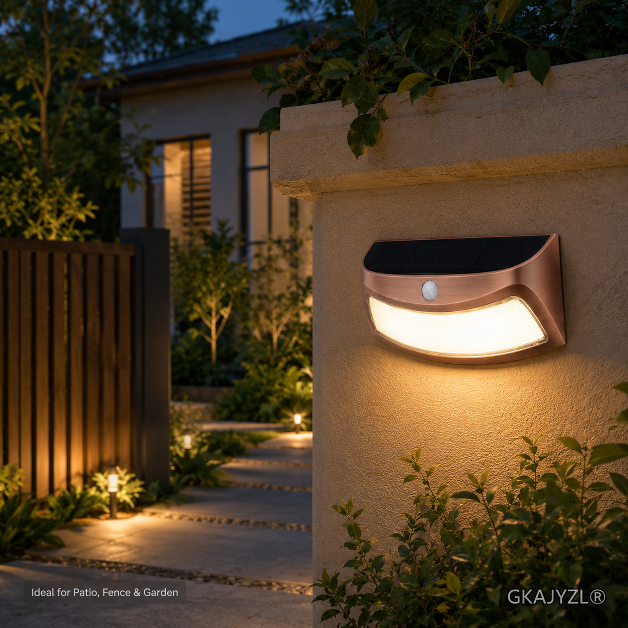 GKAJYZL-PIR-3688 (Copper Motion sensor) Solar Motion Sensor Wall Light