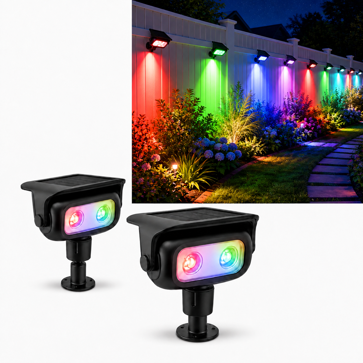 GKAJYZL067 RGB Solar Spotlights