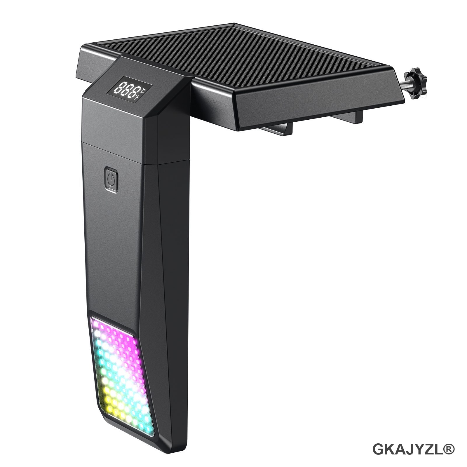 GKAJYZL179 Solar Pool Light, Square RGBW Pool Wall Light with Water Temperature Display & Remote Control