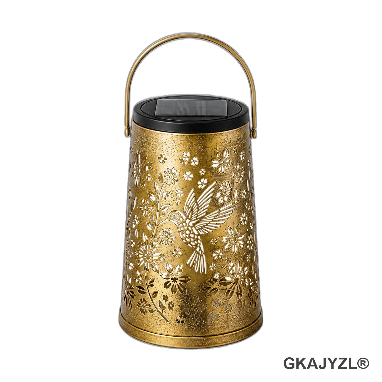DS128(Hummingbird-patterned style) Solar Hummingbird Pattern Lantern — view 2