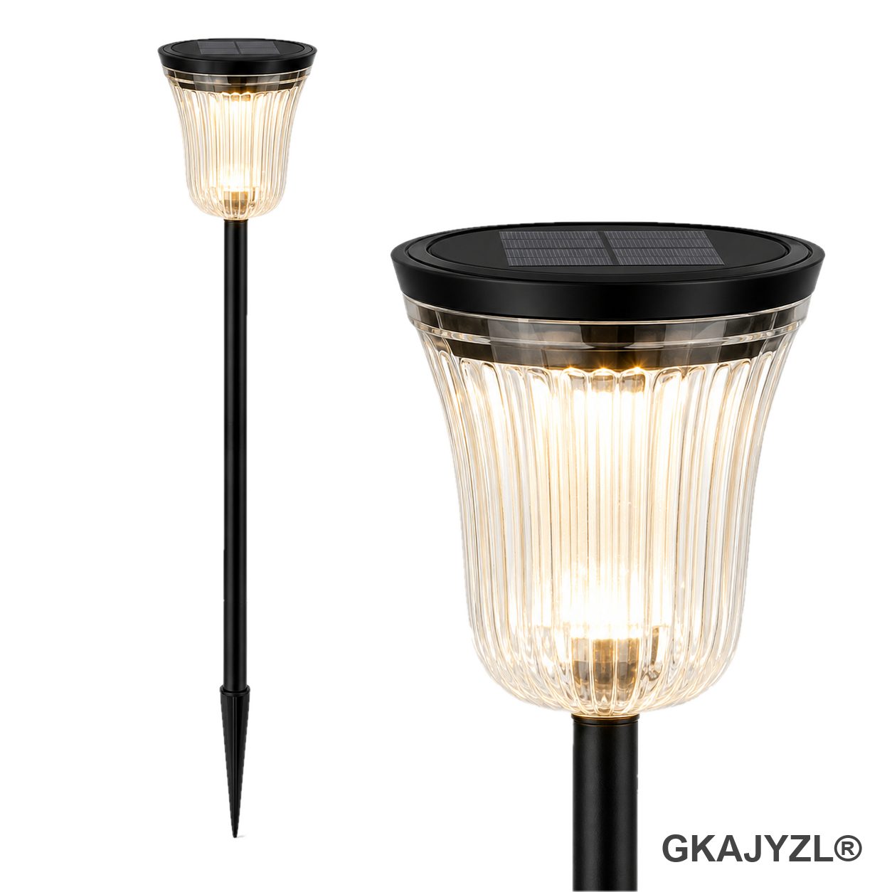 DS701-3 Outdoor Solar Flower Basket Lights, Fairy Glow Garden Path Lights — view 2